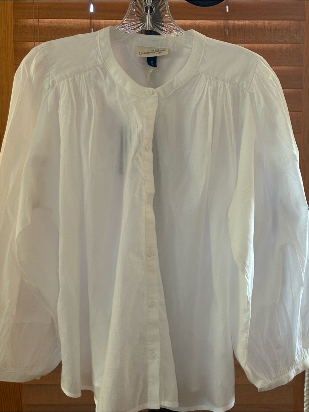Universal Thread White Button-Front Puff Sleeve Poet’s Blouse Size M NWT